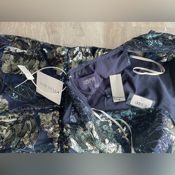 NWT Marchesa Notte Embellished tulle midi dress - 2 - Picture 8 of 10